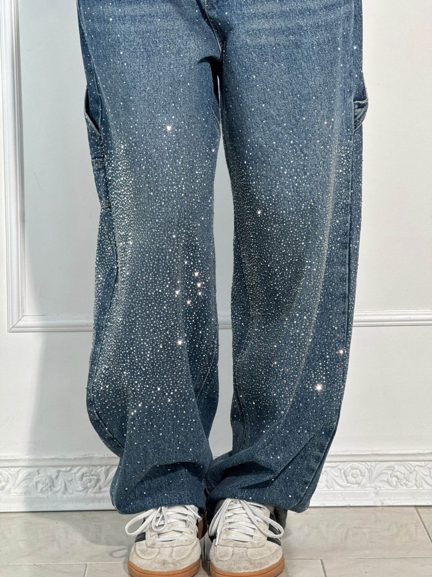 VIOLETTE™|Broek met hoge taille, wijde pijpen en knoopzakken