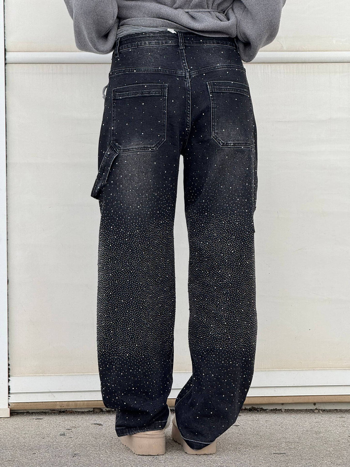 VIOLETTE™|Broek met hoge taille, wijde pijpen en knoopzakken