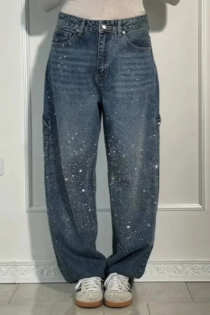 VIOLETTE™|Broek met hoge taille, wijde pijpen en knoopzakken
