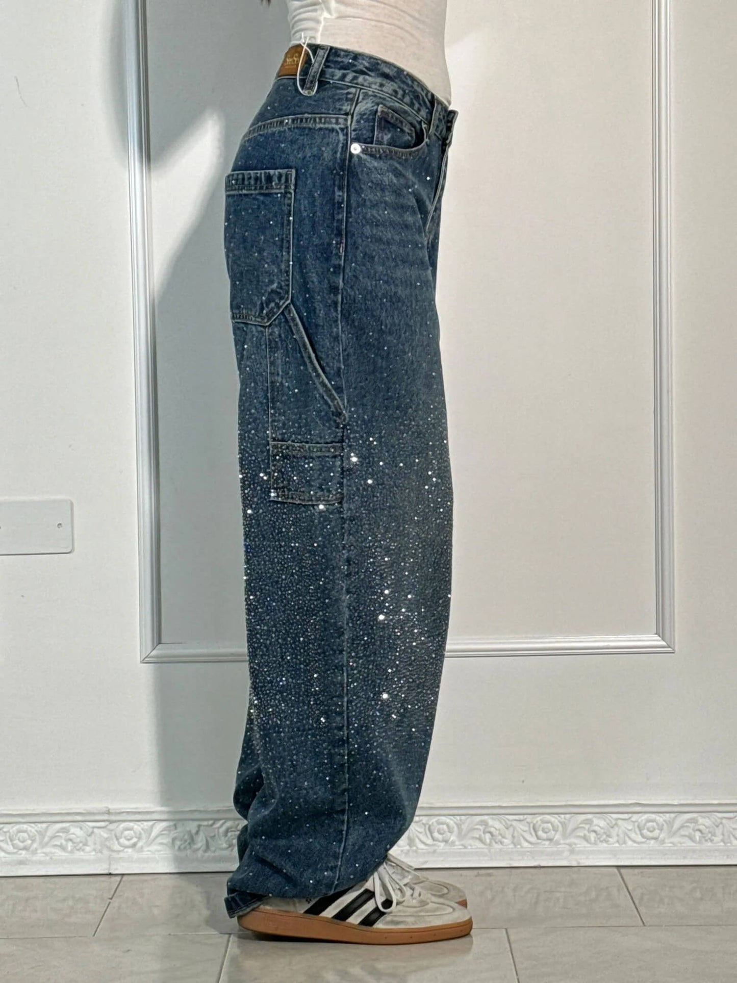VIOLETTE™|Broek met hoge taille, wijde pijpen en knoopzakken