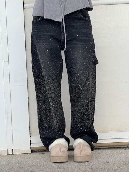 VIOLETTE™|Broek met hoge taille, wijde pijpen en knoopzakken